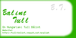 balint tull business card